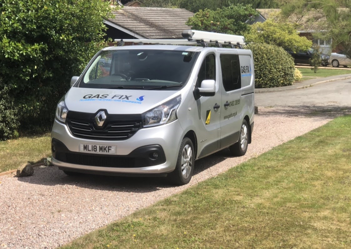Gas Fix branded service van parked on a customer driveway
